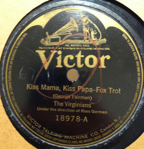 THE VIRGINIANS kiss mama kiss papa - choo choo blues 10"  VG- VICTOR 18978