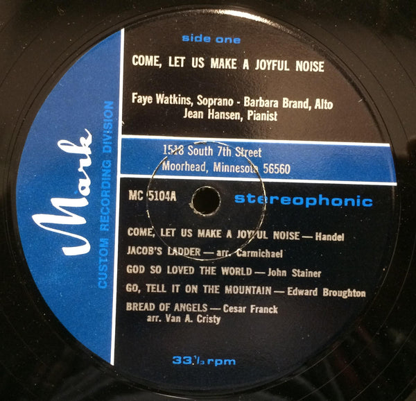 Faye Watkins, Barbara Brand, Jean Hansen - Make A Joyful Noise LP VG+ MC 5104 - Shuga Records