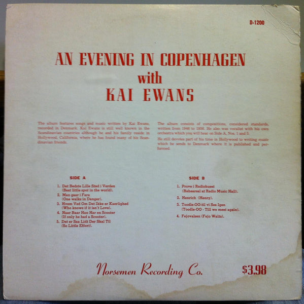 KAI EWANS an evening in copenhagen with LP Mint- Private Press CA Cali Mono Jazz - Shuga Records