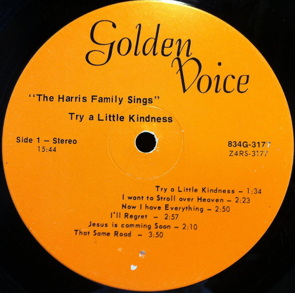 Harris Family Singers - Try A Little Kindness LP VG+ Private IL Xian Strange - Shuga Records