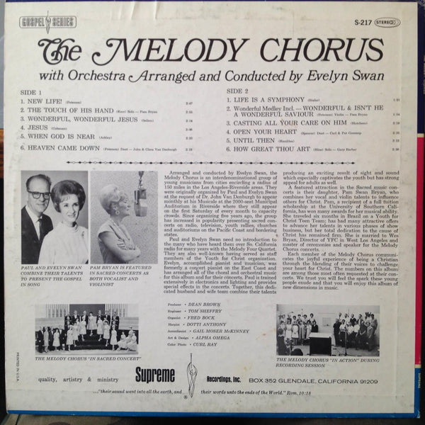 Evelyn Swan - The Melody Chorus LP VG+ S-217 Vinyl Private Christian Pop 1st - Shuga Records
