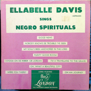 ELLABELLE DAVIS sings negro spirituals 10" Rare VG LPS.182 1st Press UK 1950 - Shuga Records