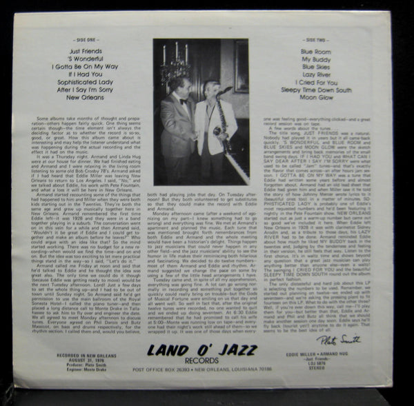 Eddie Miller & Armand Hug - Just Friends LP VG+ LOJ 5876 Vinyl 1976 Record - Shuga Records