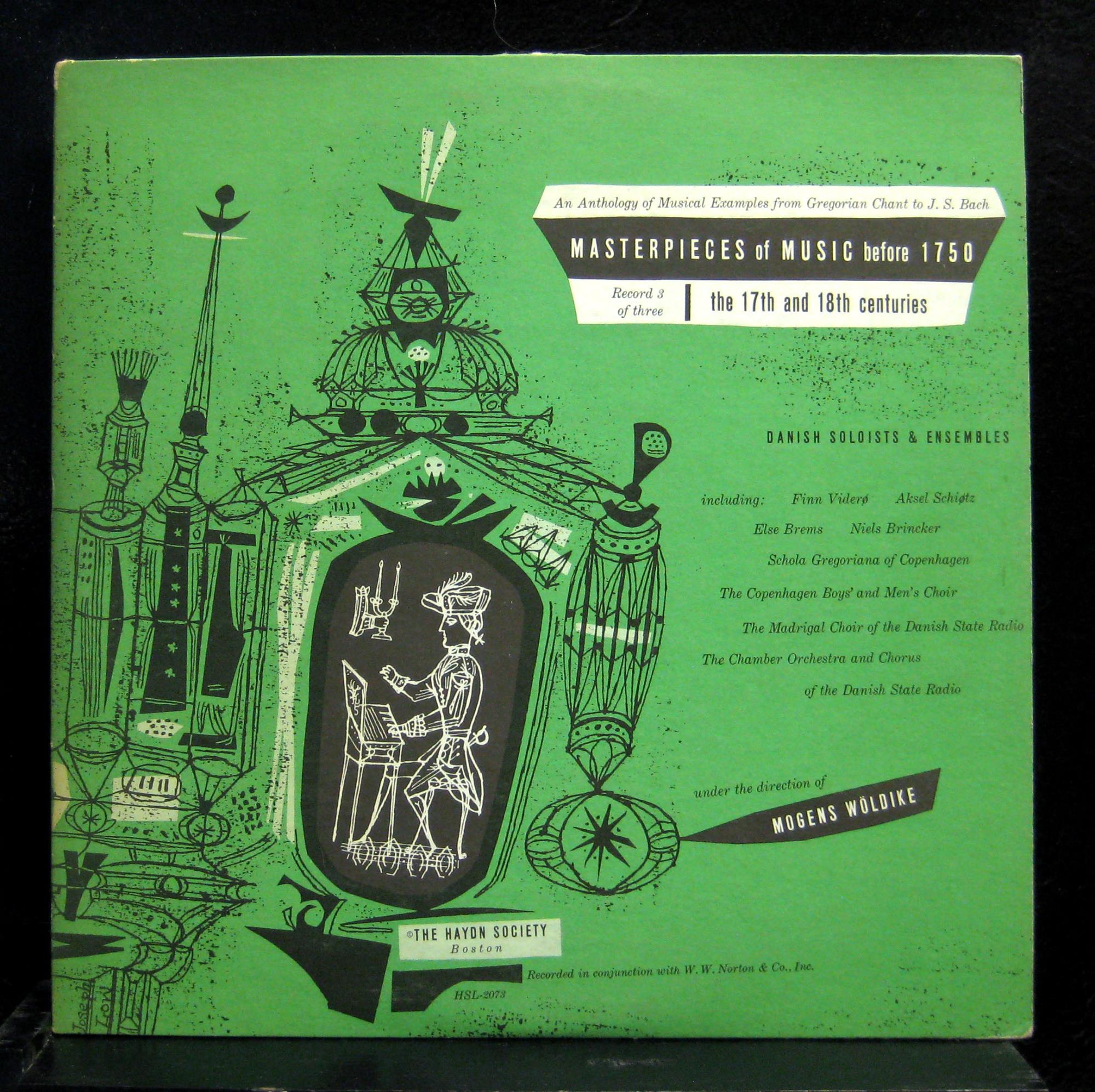 Woldike - Masterpieces Of Music Before 1750 LP VG+ HSL 2073 Haydn 1st 1953 - Shuga Records