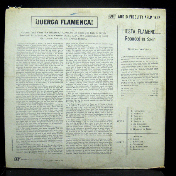 Ana Maria Rafael De Los Reyes & Ortega - Jurega Flamenca Fiesta LP VG AFLP 1852 - Shuga Records