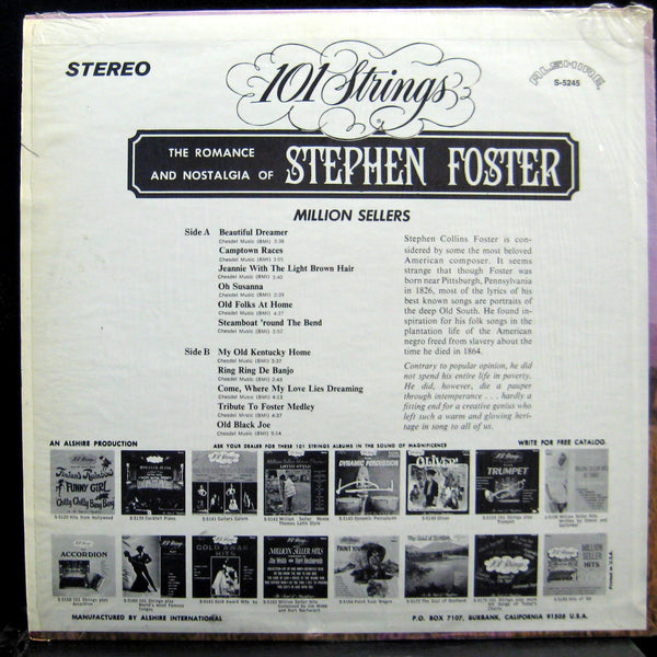 101 Strings - The Golden Million Sellers Of Stephen Foster LP Mint- S 5245 - Shuga Records