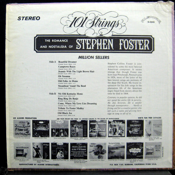 101 Strings - The Golden Million Sellers Of Stephen Foster LP Mint- S 5245