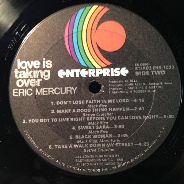 Eric Mercury - Love Is Taking Over LP Mint- ENS 1033 Soul 1973 Enterprise Stax