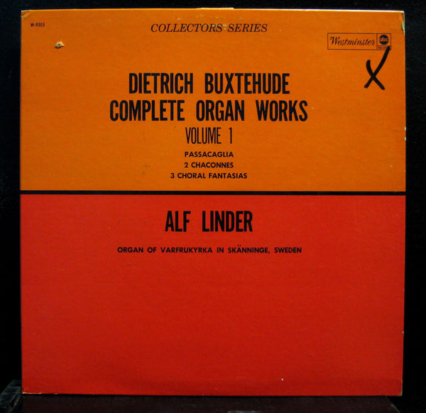 ALF LINDER buxtehude organ works vol 1 LP VG+ W-9305 Mono Vinyl  Record - Shuga Records