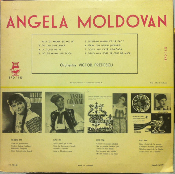 Angela Moldovan - S/T Debut 10" EP Mint- Epd 1145 Vinyl Romania Press Rare - Shuga Records