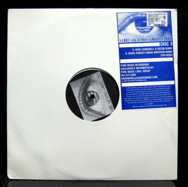 Kobbe & Nitro - America 2005 (Disc Three) - VG+ 12" Single Record 2004 Pure Music USA Vinyl - Progressive House / Tech House - Shuga Records