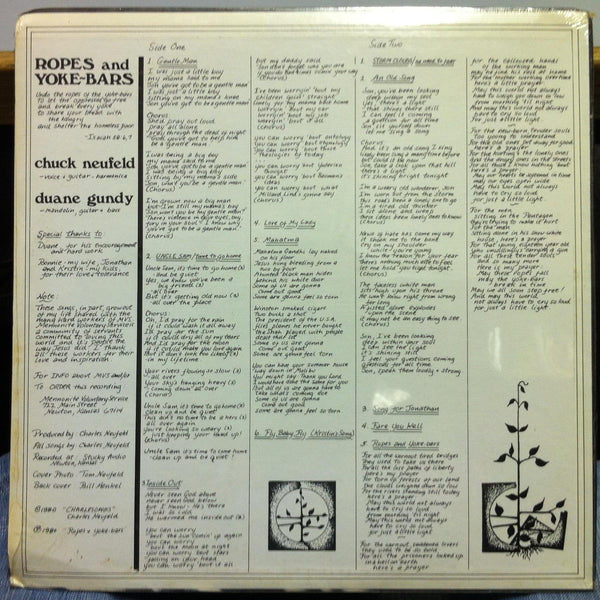 Chuck Neufeld - Ropes And Yoke-Bars - New LP Record 1980 Stucky Audio Services Private USA Vinyl - Folk Rock / Soft Rock - Shuga Records