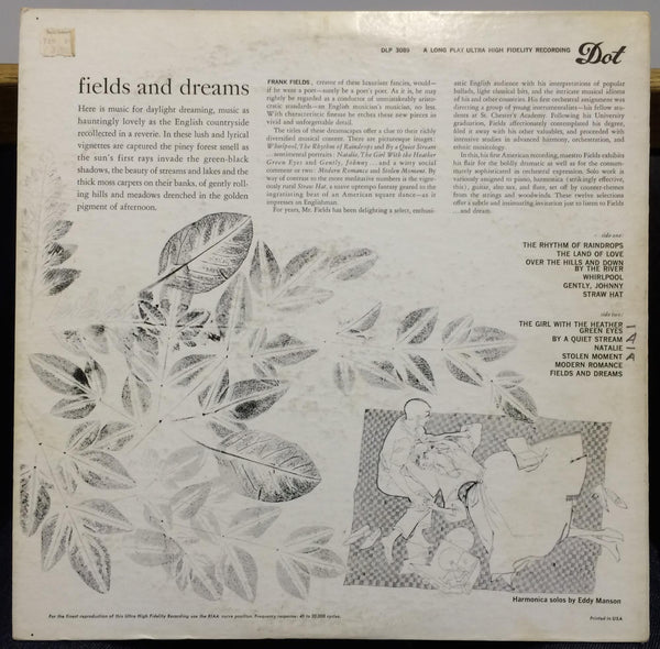 FRANK FIELDS fields and dreams LP VG+ DLP 3089 Mono USA DOT 1958 Eddy Manson - Shuga Records