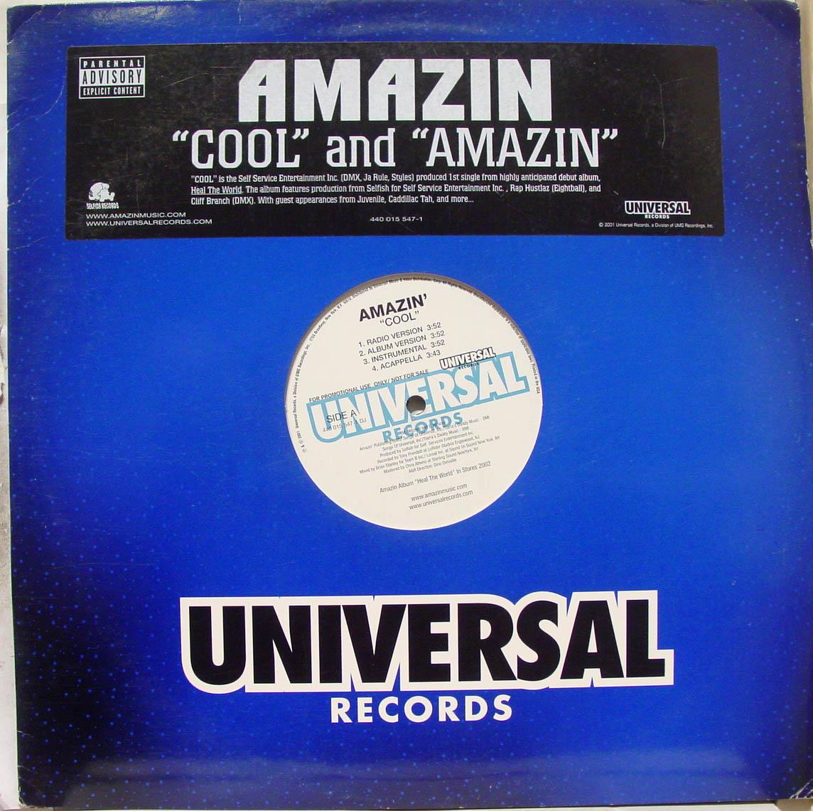 Amazin - Cool And Amazin 12" VG+ 440 015 547-1 Vinyl 2001 Record White Promo - Shuga Records