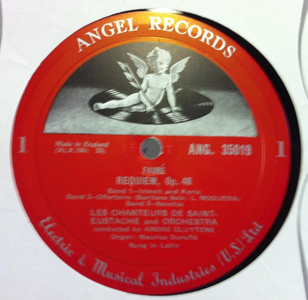 ANDRE CLUYTENS faure requiem LP VG+ ANG 35019 Vinyl UK Mono 1st Press Angel - Shuga Records