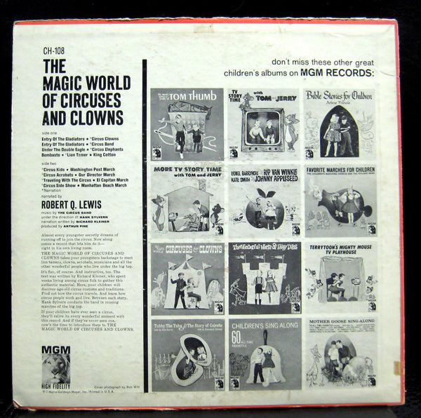 Robert Q Lewis - The Magic World Of Circuses & Clowns LP VG CH-108 Hank Sylvern - Shuga Records