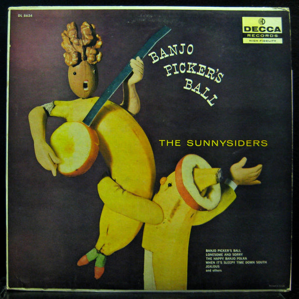 The Sunnysiders - Banjo Picker's Ball LP VG+ DL 8634 1st Pink Label Promo Vinyl - Shuga Records