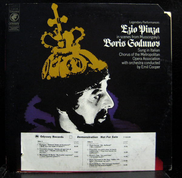 Ezio Pinza - Mussorgsky Boris Godunov Scenes LP Mint- Y 33129 Mono White Promo - Shuga Records
