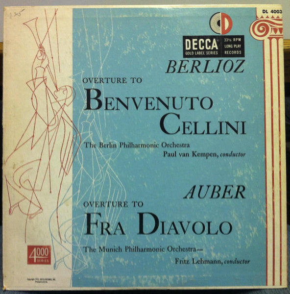 Van Kempen & Lehmann - Benvenuto Cellini / Fra Diavolo 10" VG+ DL 4003 Decca - Shuga Records