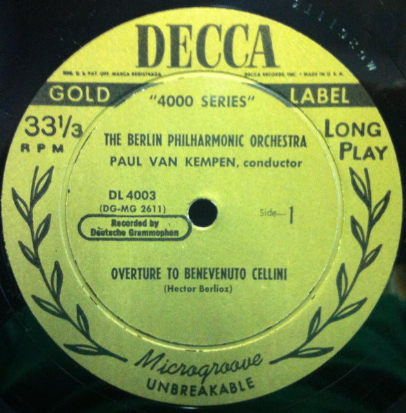 Van Kempen & Lehmann - Benvenuto Cellini / Fra Diavolo 10" VG+ DL 4003 Decca - Shuga Records