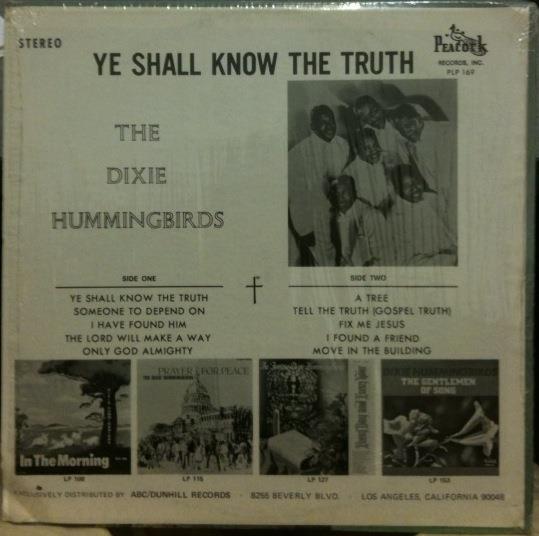 DIXIE HUMMINGBIRDS ye shall know the truth LP VG+ PLP 169 Vinyl  Record - Shuga Records
