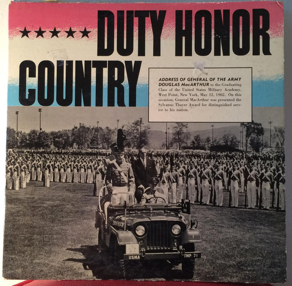 DOUGLAS MACARTHUR duty honor country LP VG+ UCL 106 Private 1963 w/Book - Shuga Records