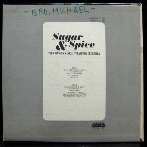 Columbia Musical Treasuries Orchestra - Sugar & Spice LP Mint- DS 240 Club - Shuga Records