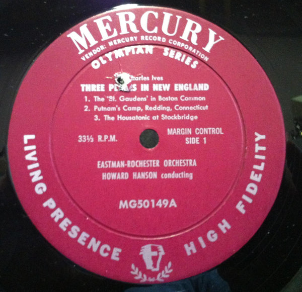 Howard Hanson - Ives Three Places In New England LP Mint- MG 50149 Mercury Mono - Shuga Records