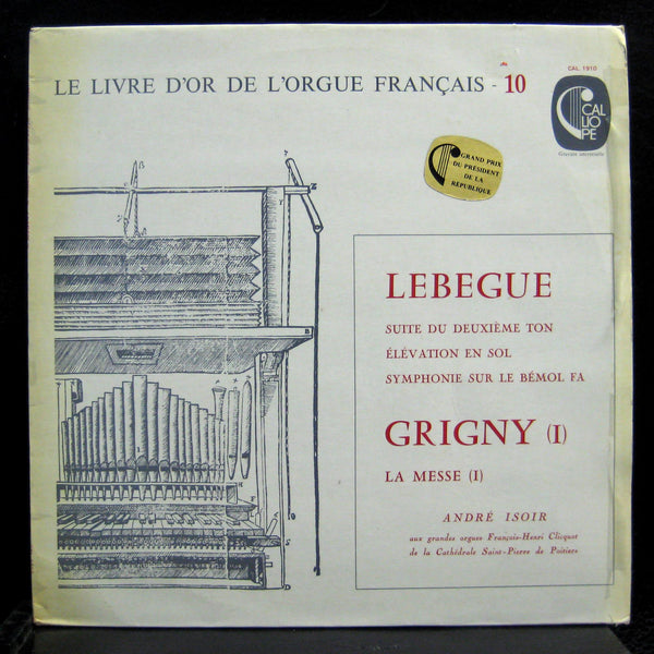 Andre Isoir - Lebegue / Grigny LP Mint- CAL 1910 Vinyl 1977 Calliope France - Shuga Records
