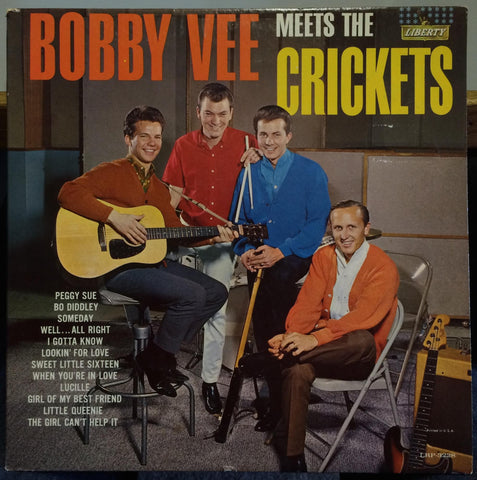 Bobby Vee and The Crickets – Bobby Vee Meets The Crickets - VG+ LP Record 1963 Liberty USA White Label Promo Vinyl - Rock & Roll