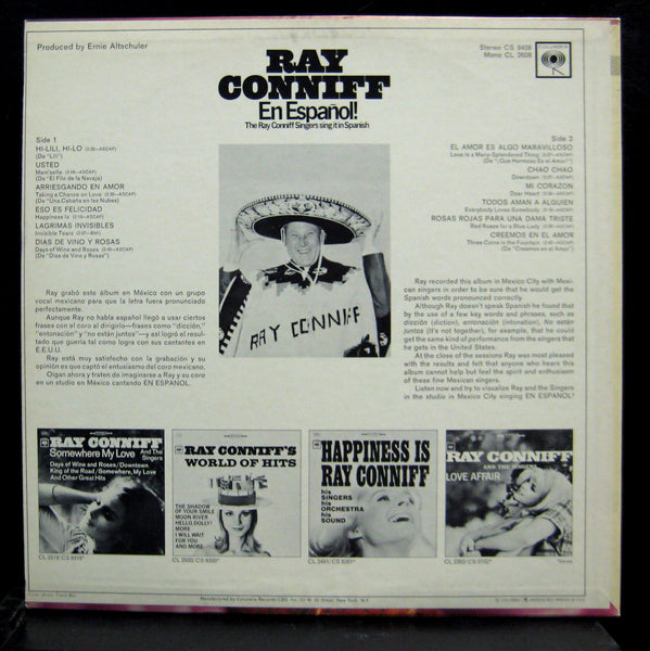 Ray Conniff - En Espanol! LP VG+ CS 9408 360 Stereo CBS Vinyl 1967 Record - Shuga Records