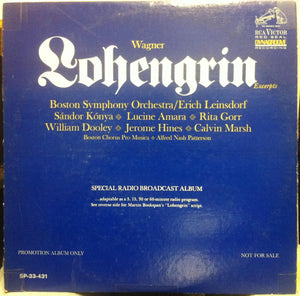 ERICH LEINSDORF wagner lohengrin LP VG+ SP-33-431 RCA 1966 Mono 1s/1s WL Promo - Shuga Records