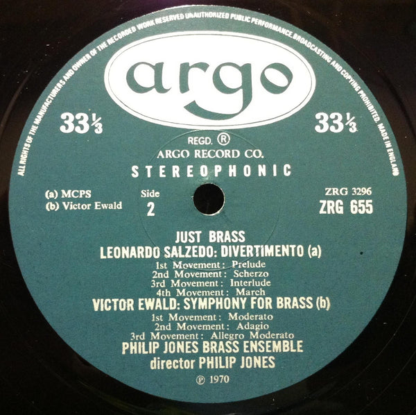ED1 Argo Oval Label UK PHILIP JONE BRASS ENSEMBLE just brass LP Mint- ZRG 655 - Shuga Records