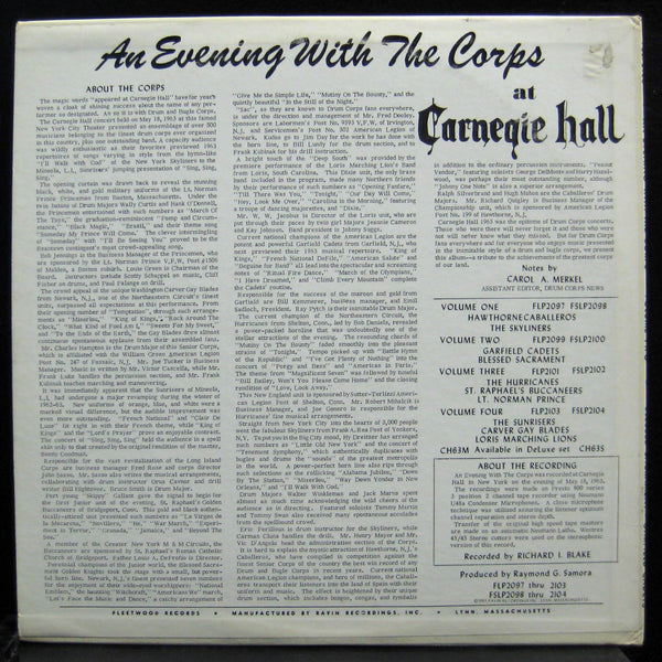 An Evening With The Corps - At Carnegie Hall Vol. Two LP Mint- FSLP 2100 Vinyl - Shuga Records