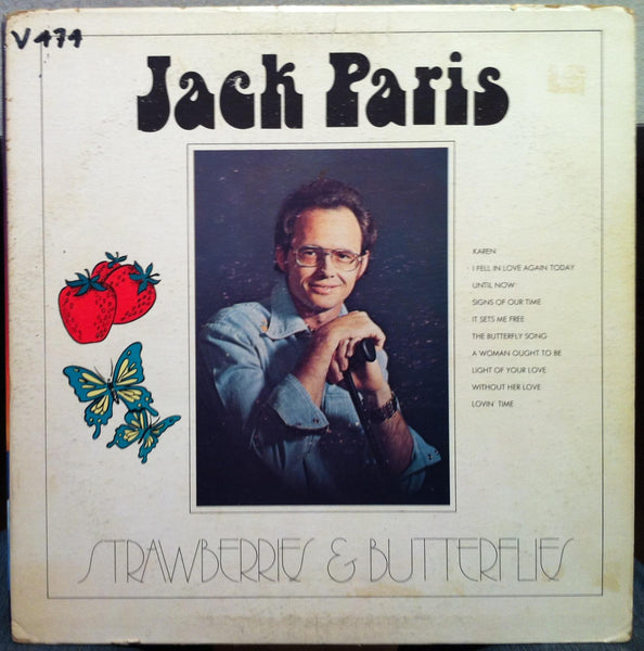 JACK PARIS strawberries & butterflies LP VG+ Private 1975 IA Folk Rock - Shuga Records
