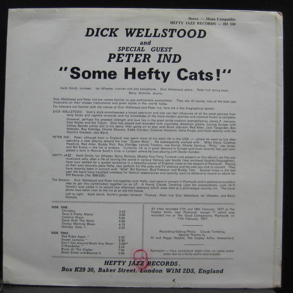 Dick Wellstood - Some Hefty Cats - Mint[ LP Record 1978 Hefty Jazz UK Vinyl - Jazz - Shuga Records