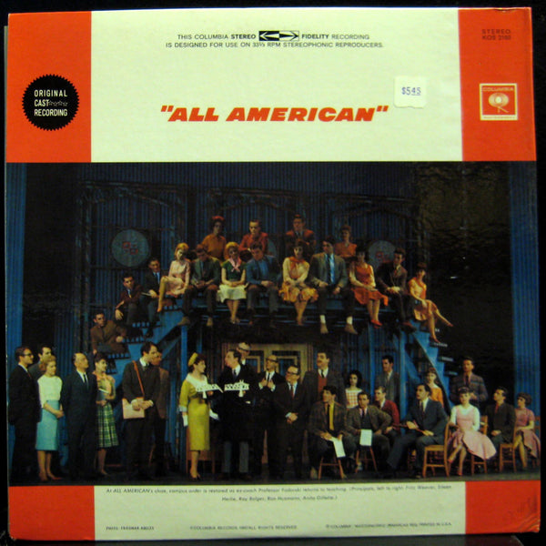 Original Cast - All American LP VG+ KOS 2160 6 Eye Stereo USA Vinyl 1962 Record - Shuga Records