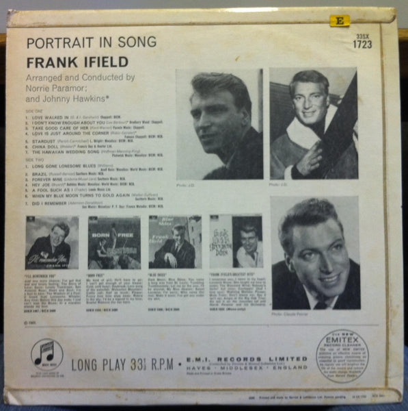 Frank Ifield - Portrait In Song LP Mint- 33SX 1723 UK Mono EMI/CBS 1965 Record - Shuga Records