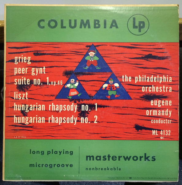 Eugene Ormandy - Grieg Peer Gynt & Liszt LP VG+ ML 4132 Mono 1949 J.P. McCleery - Shuga Records