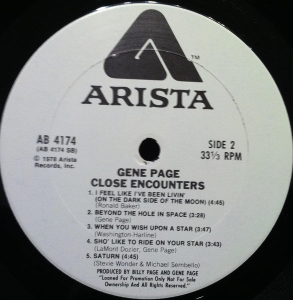 Gene Page - Close Encounters LP VG+ AB 4174 Vinyl 1978 Record White Promo 1st - Shuga Records