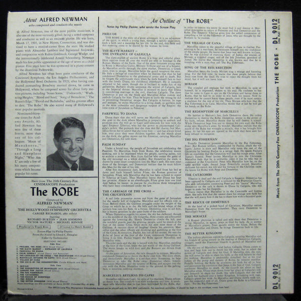 ALFRED NEWMAN HOLLYWOOD SYMPHONY the robe LP VG DL 9012 Mono Vinyl 1953 - Shuga Records
