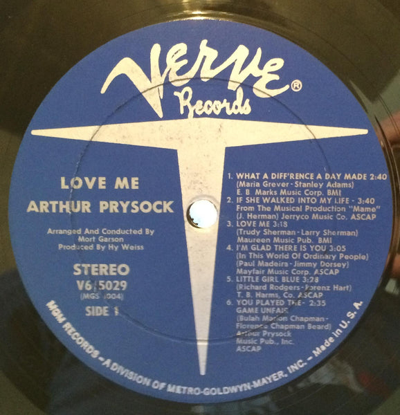 Arthur Prysock - Love Me LP Mint- V6-5029 Stereo USA 1967 Verve 1st w/Inner - Shuga Records