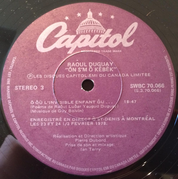 RAOUL DUGUAY on s'm o kebek 2 LP Mint- SW3C 70.066 Vinyl 1975 Prog Rock - Shuga Records