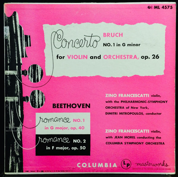 FRANCESCATTI bruch & beethoven violin LP VG+ ML 4575 Alex Steinweiss 1952 ED1 - Shuga Records