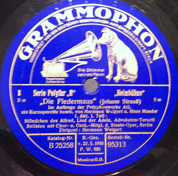 German HMV 5x 78 Set HERMANN WEIGERT HANS MAEDER strauss die fledermaus VG+ - Shuga Records