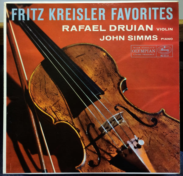 RAFAEL DRUIAN & JOHN SIMMS fritz kreisler favorites LP VG+ MG 50119 Mercury USA - Shuga Records