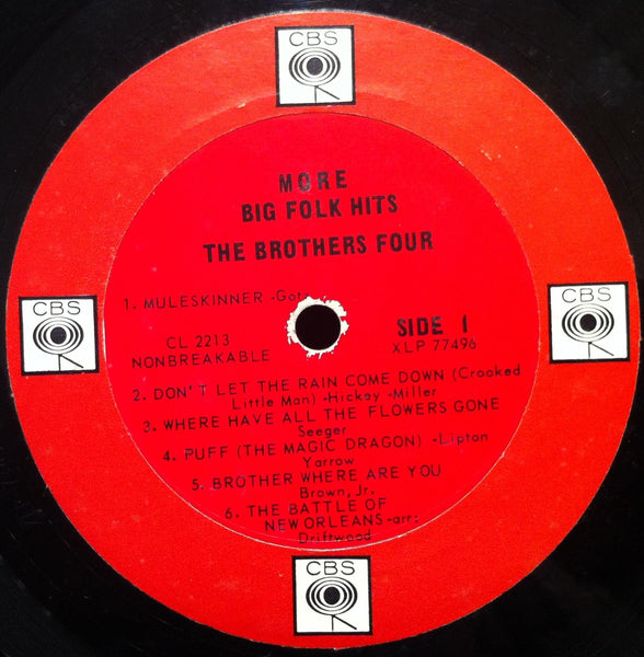 The Brothers Four - More Big Folk Hits LP VG CL 2213 Insane Rare 4 Eye Label 1st - Shuga Records