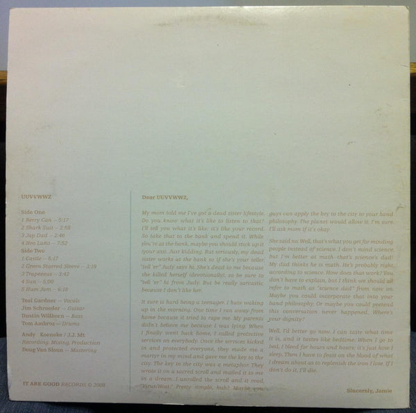 UUVVWWZ - UUVVWWZ - VG LP Record 2009 It Are Good USA Vinyl, Booklet & Art Piece & 3 Inserts - Art Rock / Indie Rock - Shuga Records
