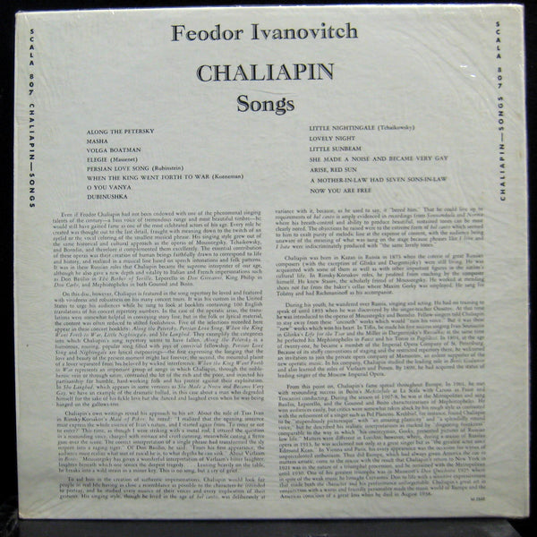 Feodor Ivanovich Chaliapin - Sings LP Mint- Scala 807 Mono Vinyl  Record - Shuga Records