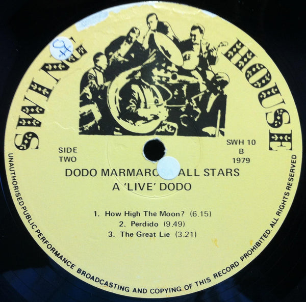 DODO MARMAROSA ALL STARS a live LP Mint- SWH 10 UK 1979 #'d Edition Jazz - Shuga Records